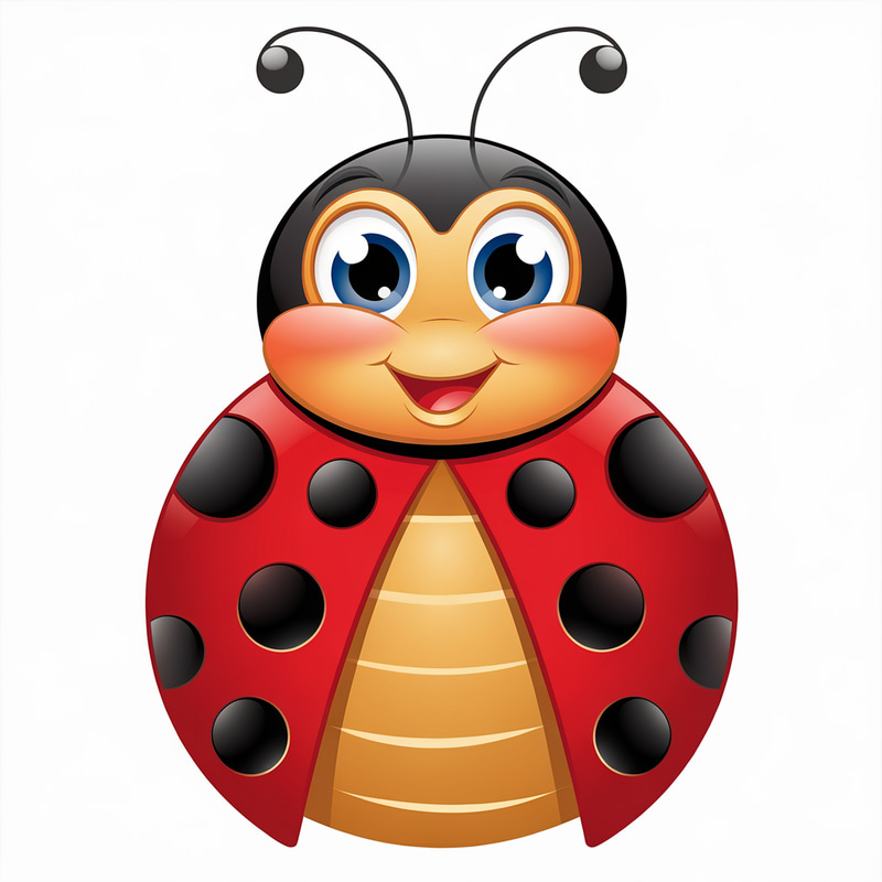 Cute Cartoon Ladybug Design for Kids' T-Shirts Cute Cartoon Ladybug Design for Kids' T-Shirts