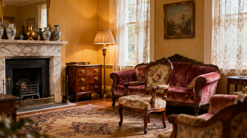 Elegant Vintage Living Room Photography