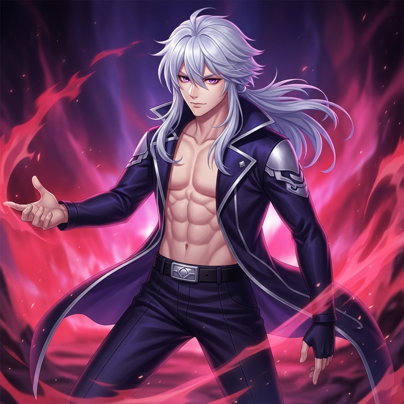 Dynamic Anime Art: A Striking Model in Action