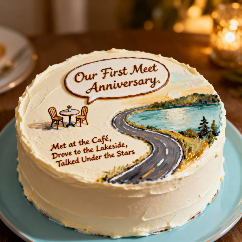 First Meet Anniversary Cake: A Love Story First Meet Anniversary Cake: A Love Story