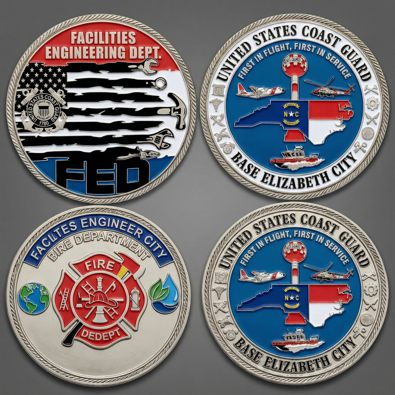 Custom Challenge Coin for Coast Guard Base Elizabeth City Custom Challenge Coin for Coast Guard Base Elizabeth City