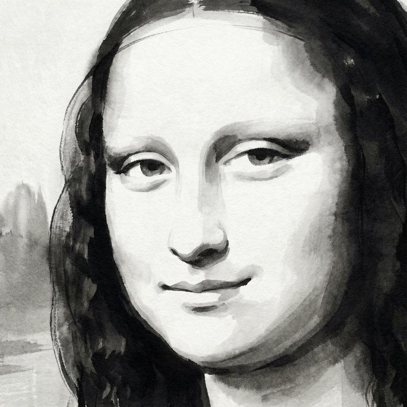 Elegant Japanese-style Mona Lisa Artwork