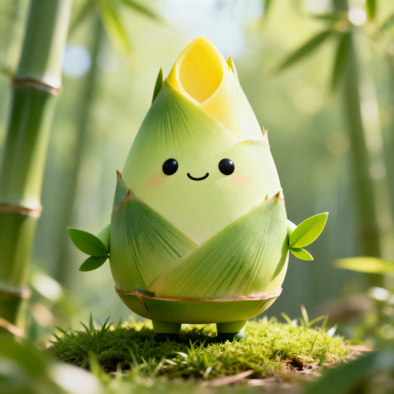 Bamboo Shoot Mascot Image Design Bamboo Shoot Mascot Image Design
