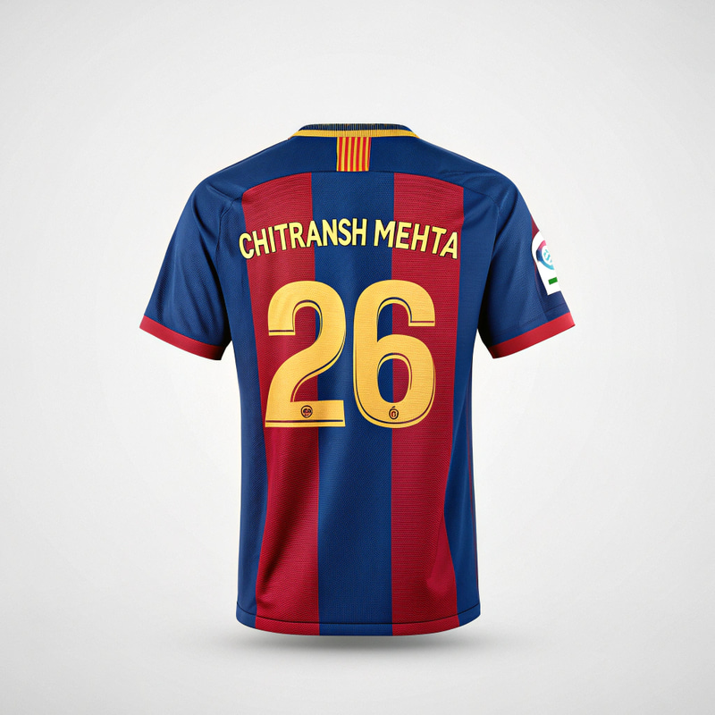 Custom Barcelona Jersey - Chitransh Mehta, #26