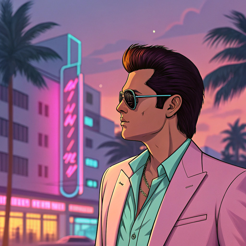 GTA Vice City Character: 80s Miami Style GTA Vice City Character: 80s Miami Style