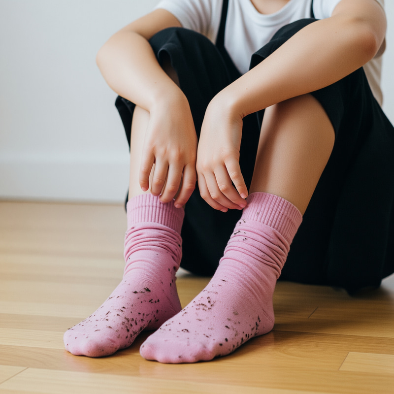 Cute Girl in Dirty Pink Socks Cute Girl in Dirty Pink Socks