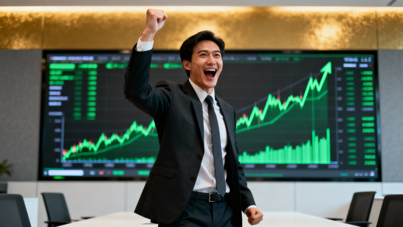 Successful Trader Celebration: Excitement & Profits Successful Trader Celebration: Excitement & Profits