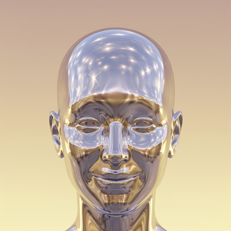 Shining Animated Bald Head Illustration