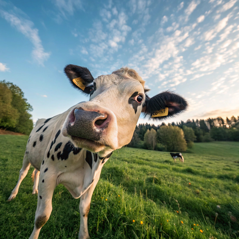 Selfie Transformed to a Cow - Fun Photo Edit Selfie Transformed to a Cow - Fun Photo Edit