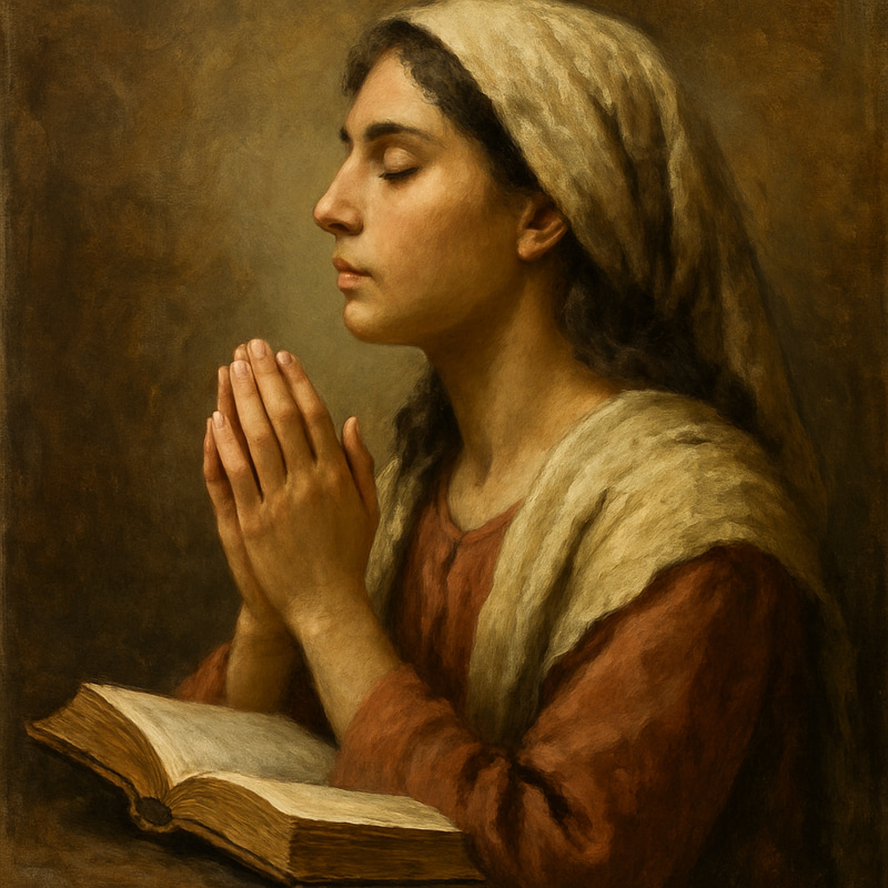 Bible Woman Praying - Spiritual Reflection Bible Woman Praying - Spiritual Reflection