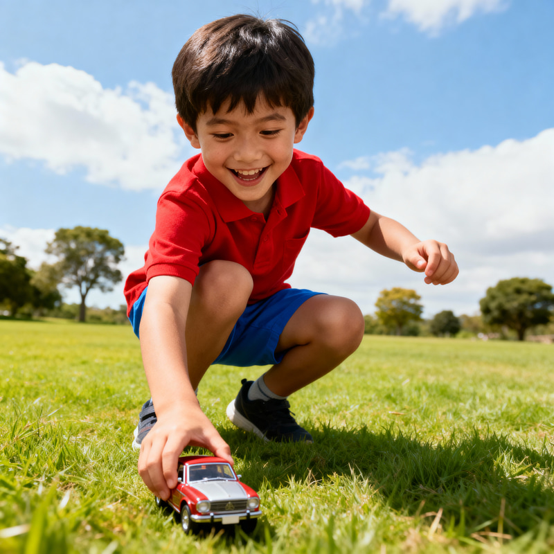 A Young Boy Playing - Joyful Moments A Young Boy Playing - Joyful Moments