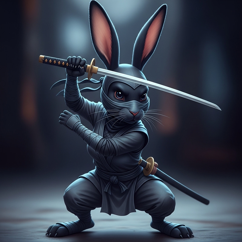 Female Rabbit Ninja: Agile and Stealthy Female Rabbit Ninja: Agile and Stealthy