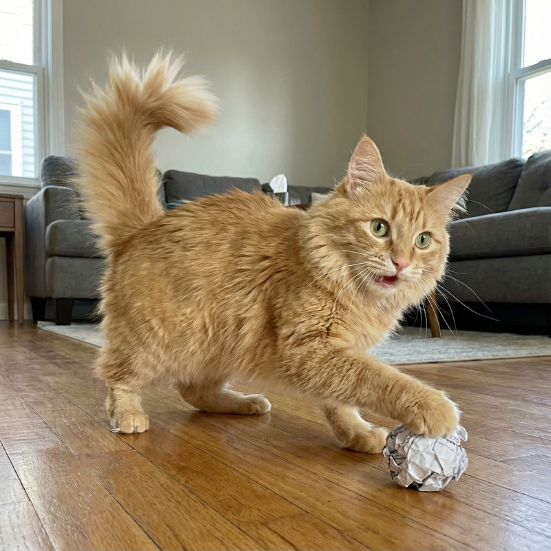 Playful Orange Tabby Cat with Green Eyes Playful Orange Tabby Cat with Green Eyes