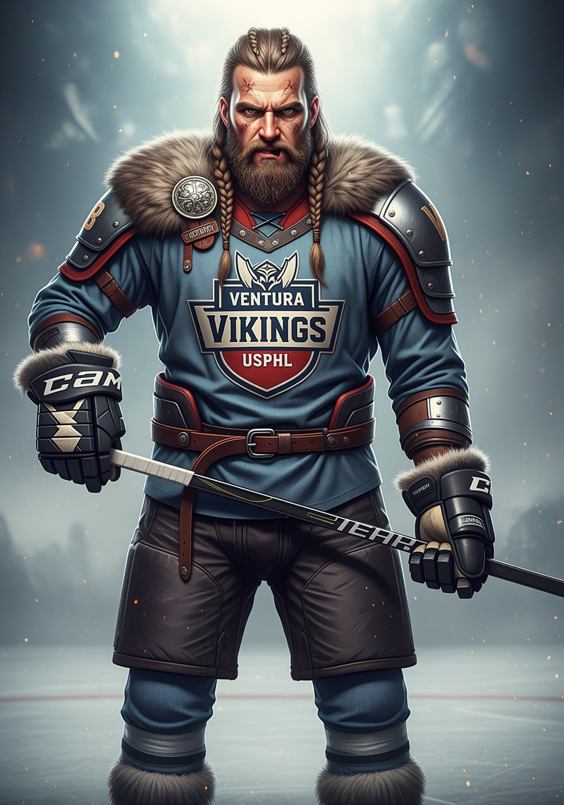 Fierce Viking Hockey Player | Ventura Vikings Jersey