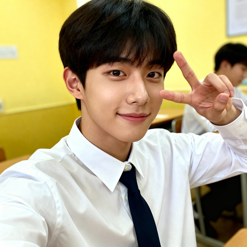 Confident Student Selfie in Class