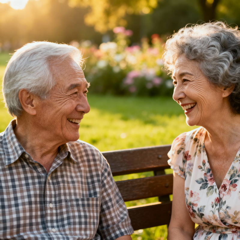 Happy Old Couple - Cherishing Life Together
