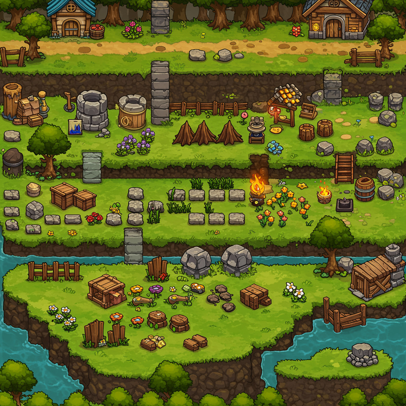 2D Tileset for Platformer Game Inspired by Maplestory 2D Tileset for Platformer Game Inspired by Maplestory