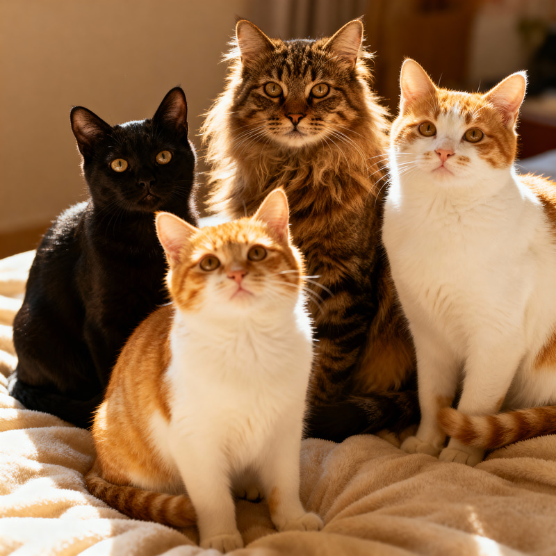 Meet My Four Adorable Cats Meet My Four Adorable Cats