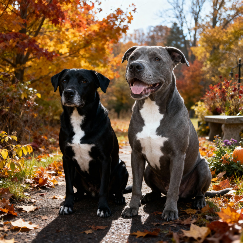 Beautiful Fall Photo of My Two Dogs Together Beautiful Fall Photo of My Two Dogs Together