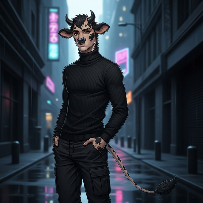 Stunning Male Demi-Human with Cow Features Stunning Male Demi-Human with Cow Features