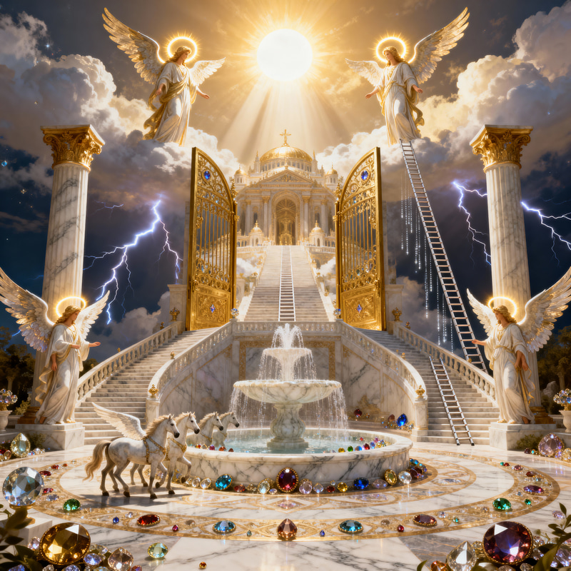 Majestic Heaven: Angels and Golden Gates