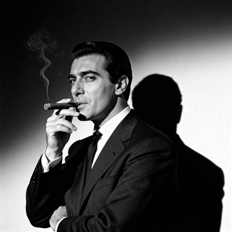Classic Noir Portrait: Charismatic Italian Gangster Classic Noir Portrait: Charismatic Italian Gangster
