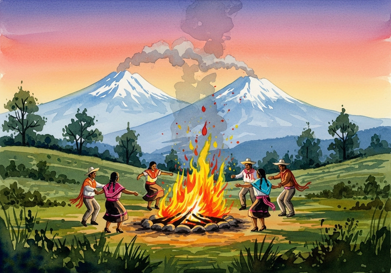 Dancing Around Fire: Popocatépetl & Iztaccíhuatl Art Dancing Around Fire: Popocatépetl & Iztaccíhuatl Art