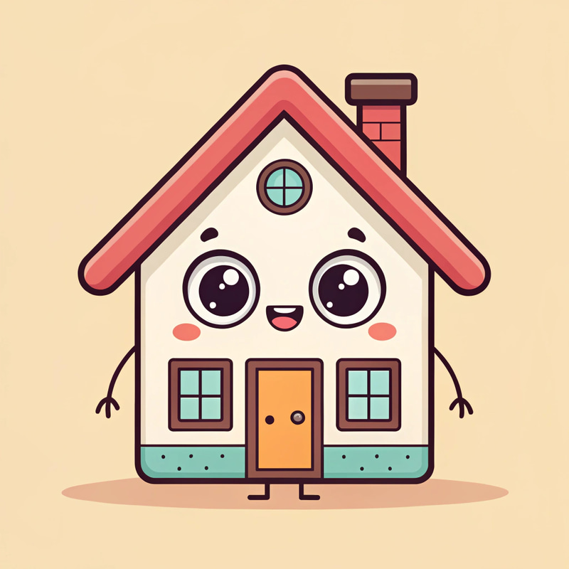Cute House Mascot Character Design Cute House Mascot Character Design