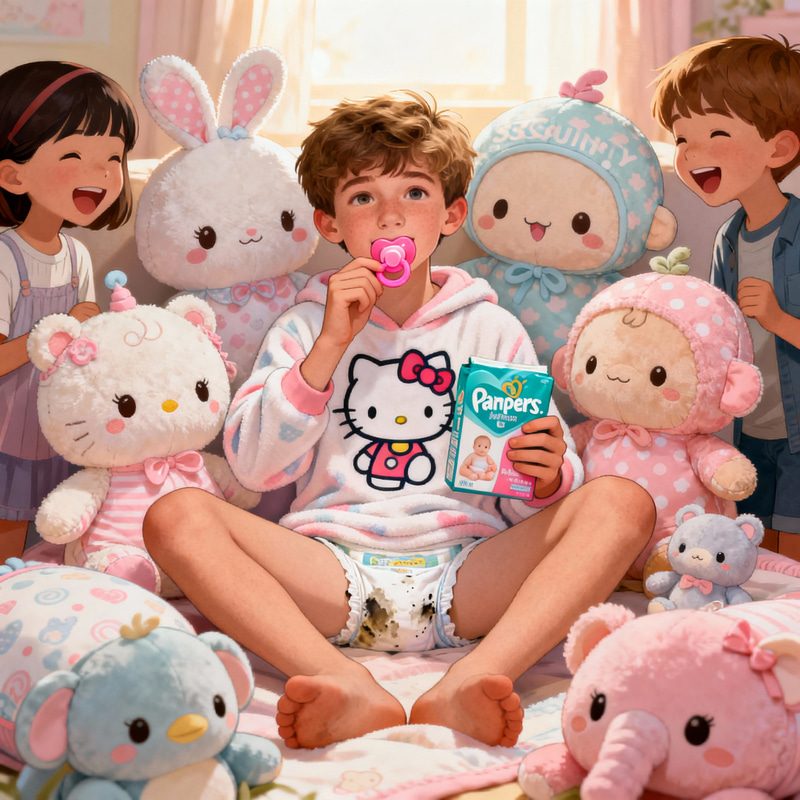 Hunter's Playful Baby Outfit and Plushie Fun