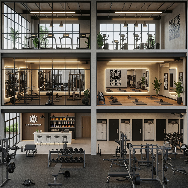 Modern Two-Story Industrial Gym Design