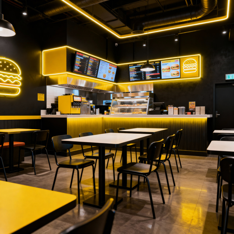 Modern Fast-Food Restaurant Interior Design Modern Fast-Food Restaurant Interior Design