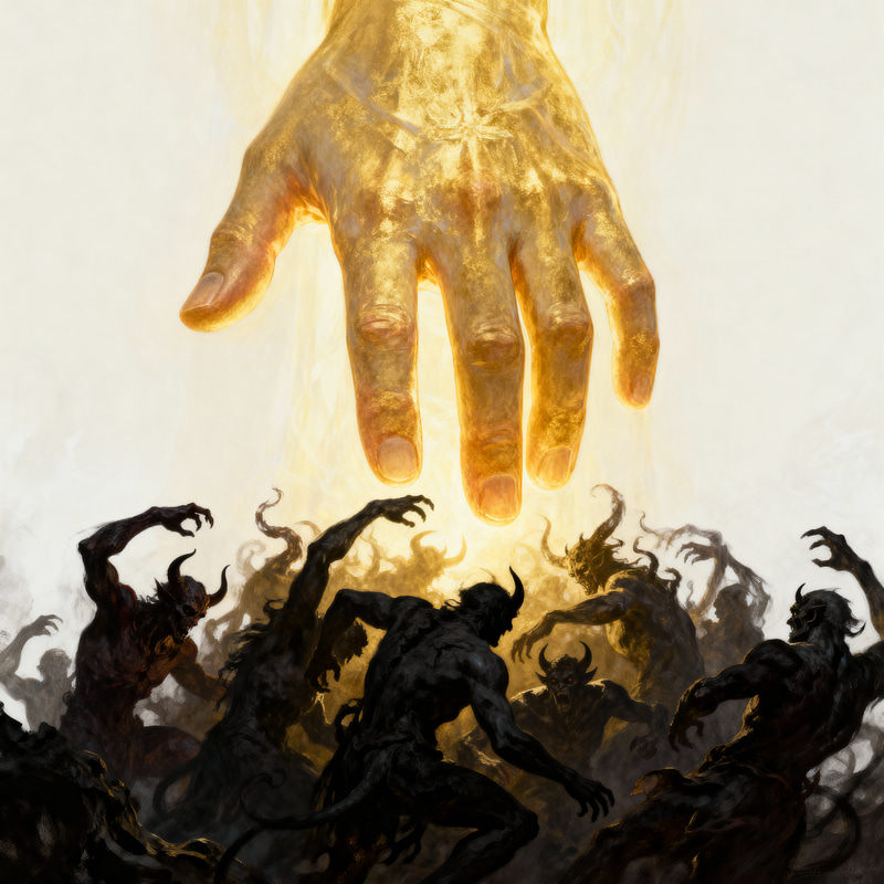 The Lord's Hand Restraining Demons