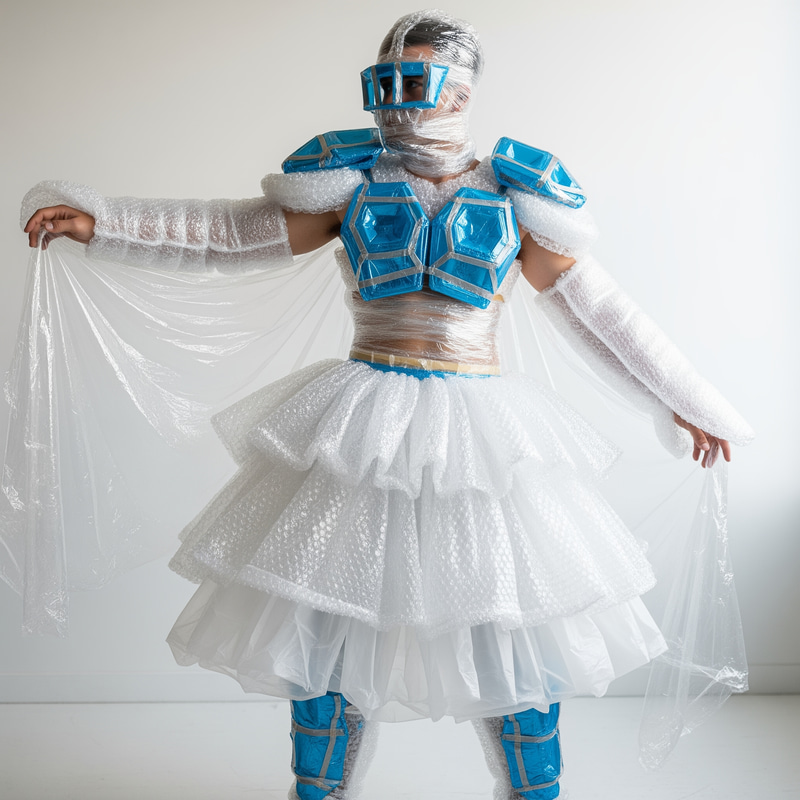 Men's Costume Made of Disposable Plastic Materials Men's Costume Made of Disposable Plastic Materials