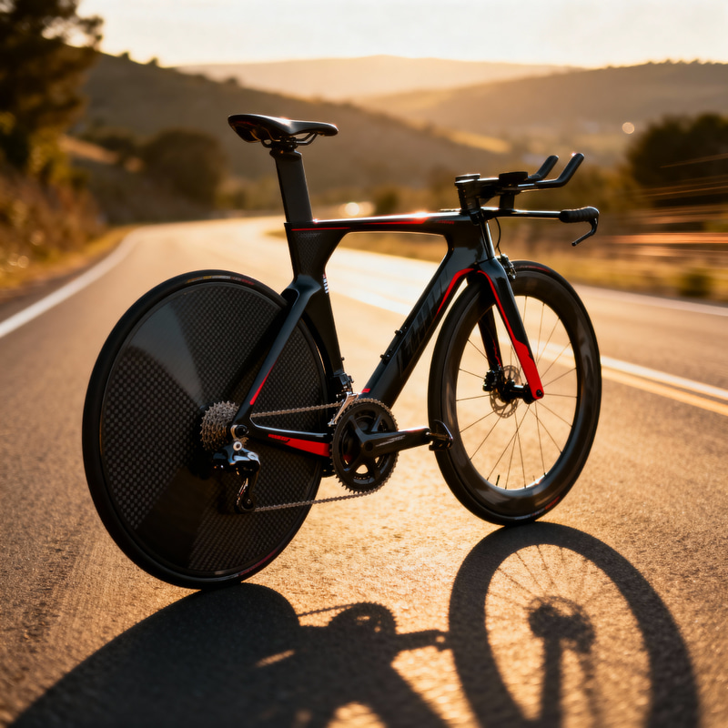 Sleek Jersey Aero Racing Bicycle on Sunlit Asphalt