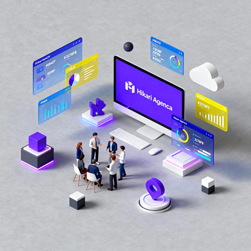 Futuristic 3D Digital Workspace Illustration Futuristic 3D Digital Workspace Illustration