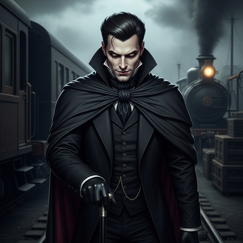Gothic Victorian Male Character - Dark Elegance
