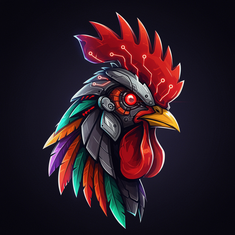 Cybernetic Rooster Logo Design Cybernetic Rooster Logo Design