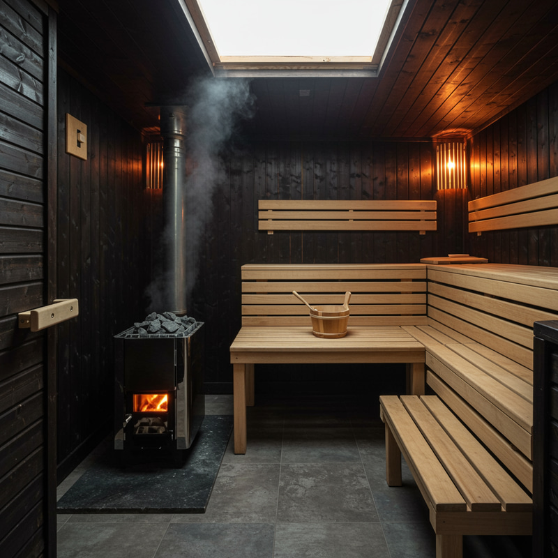 Cozy External Finnish Sauna for Two Cozy External Finnish Sauna for Two