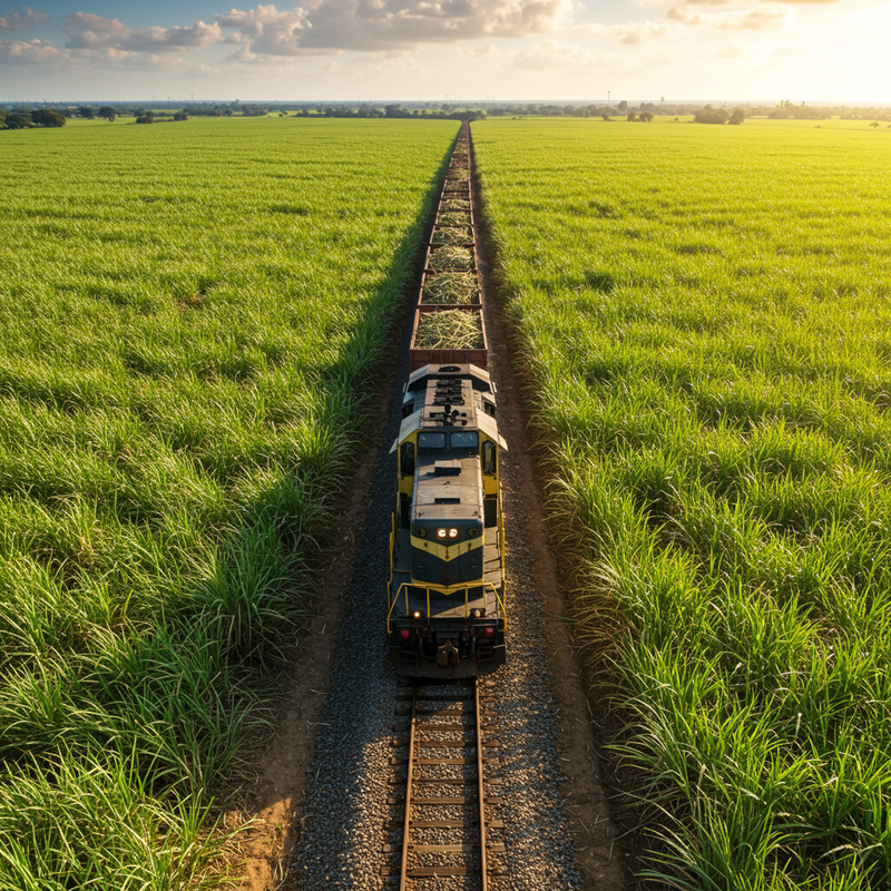 Cane Train Hauling Cane - Efficiency in Action Cane Train Hauling Cane - Efficiency in Action