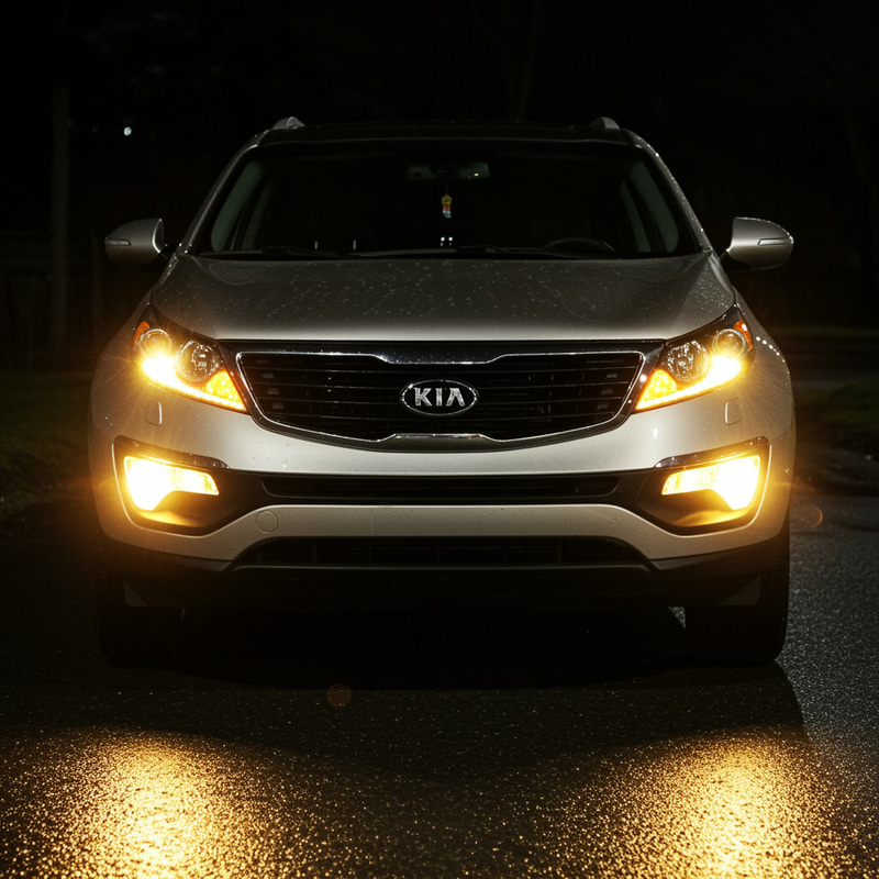 Kia Sportage 2010 Night Front View Kia Sportage 2010 Night Front View