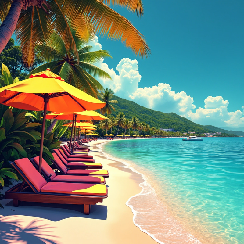 Bold Pop Art Caribbean Sun - Vibrant Digital Creation Bold Pop Art Caribbean Sun - Vibrant Digital Creation