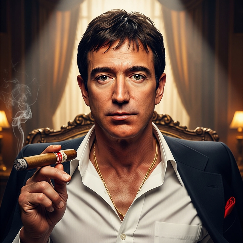 Jeff Bezos as Tony Montana - Unbelievable Art Mashup