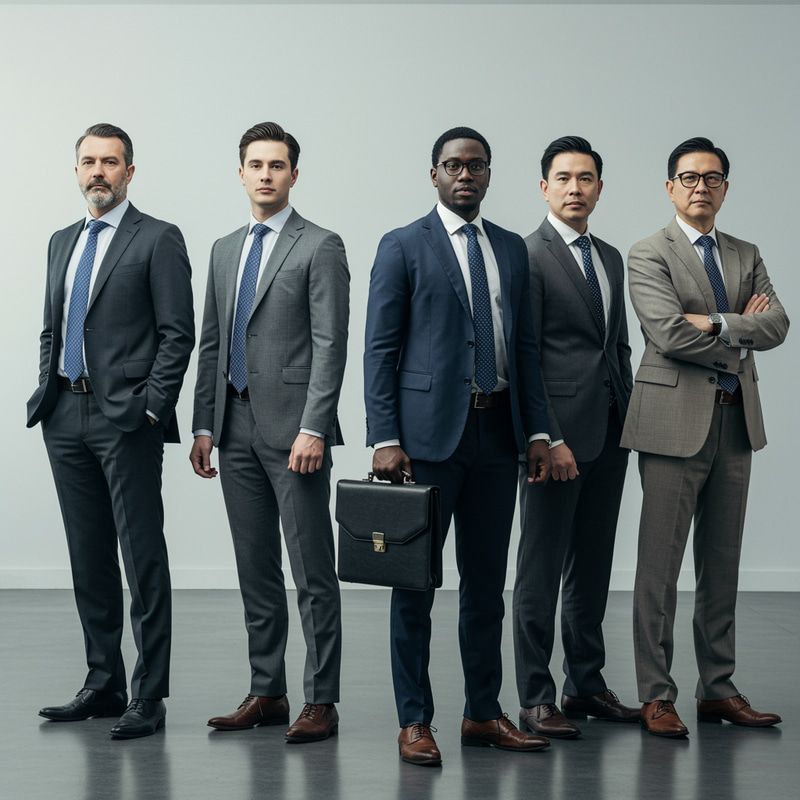 Five Businessmen Standing Together