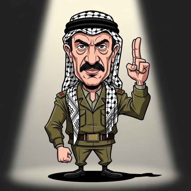 Yasser Arafat Cartoon Caricature Artwork