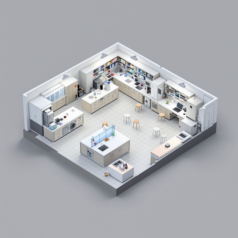 Microbiology Lab 3D Floor Plan for 1-2 People Microbiology Lab 3D Floor Plan for 1-2 People