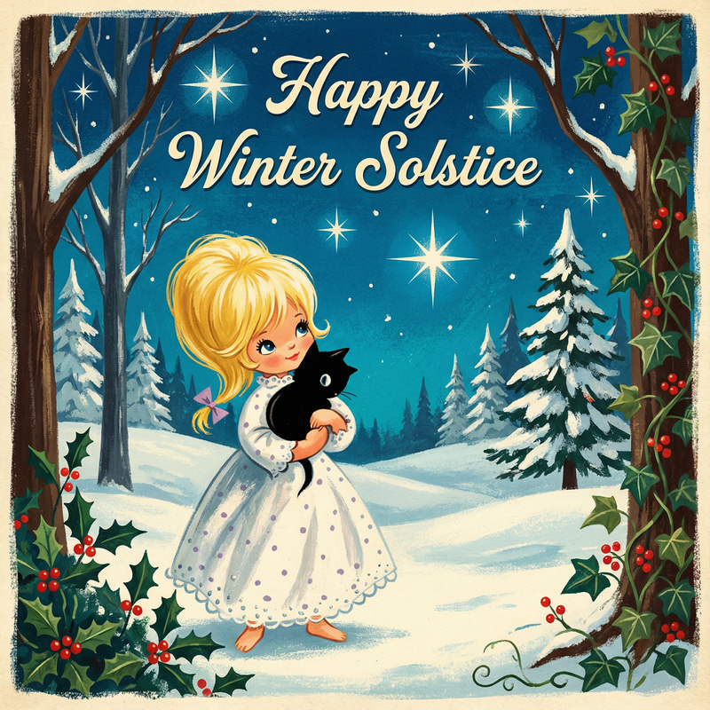 Beautiful Witch in Winter Forest Art