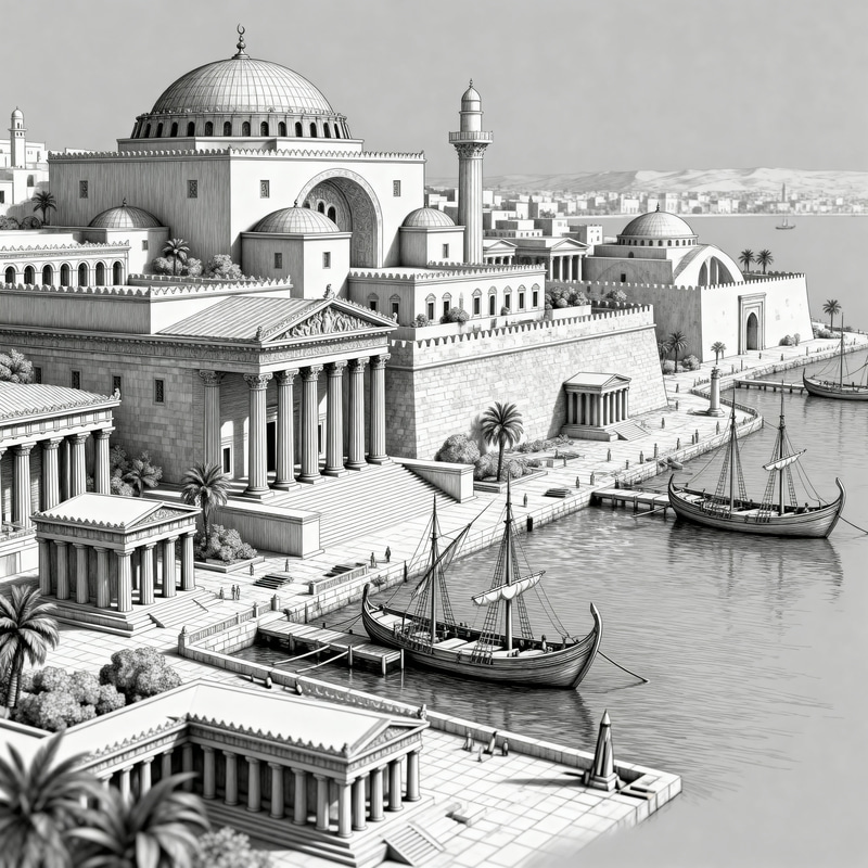 Coloring Book Page: Ancient Alexandria for Artists Coloring Book Page: Ancient Alexandria for Artists