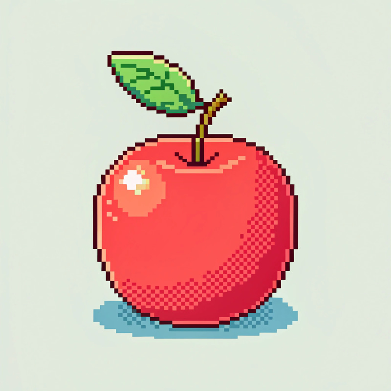 Pixel Art of Apple - Colorful Digital Artwork Pixel Art of Apple - Colorful Digital Artwork