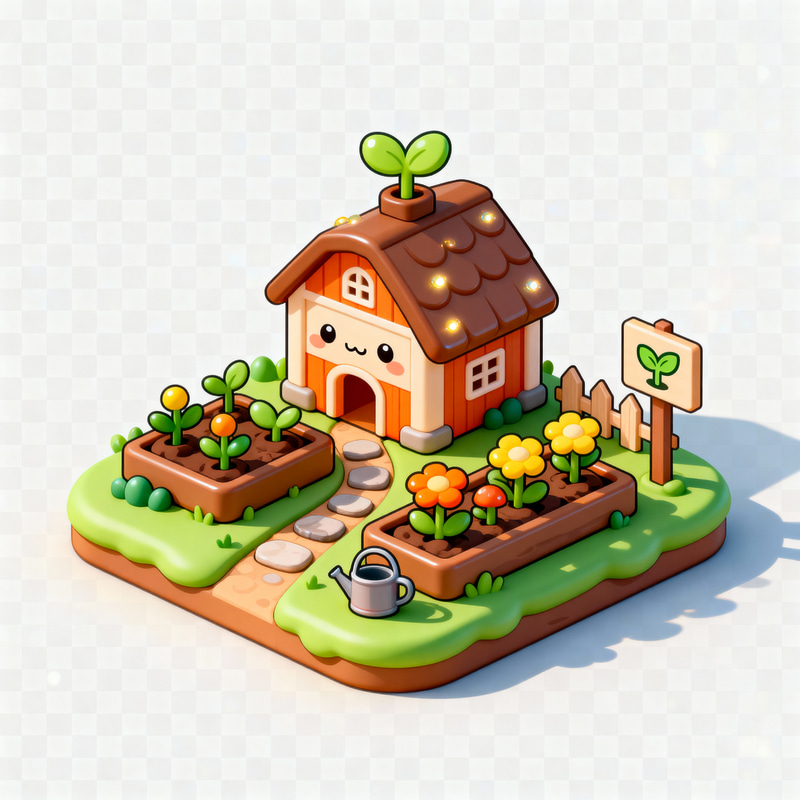 Kawaii Farm Scene Sprite for Sproutlings Game