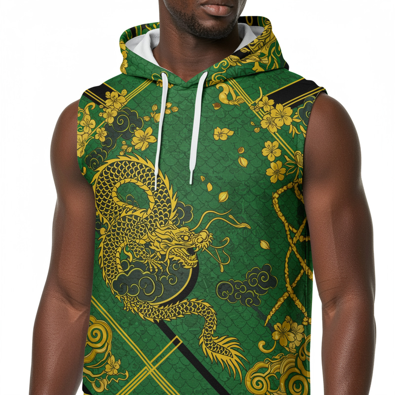 Asian-Inspired Flag Football Sleeveless Hoodie Jersey Asian-Inspired Flag Football Sleeveless Hoodie Jersey
